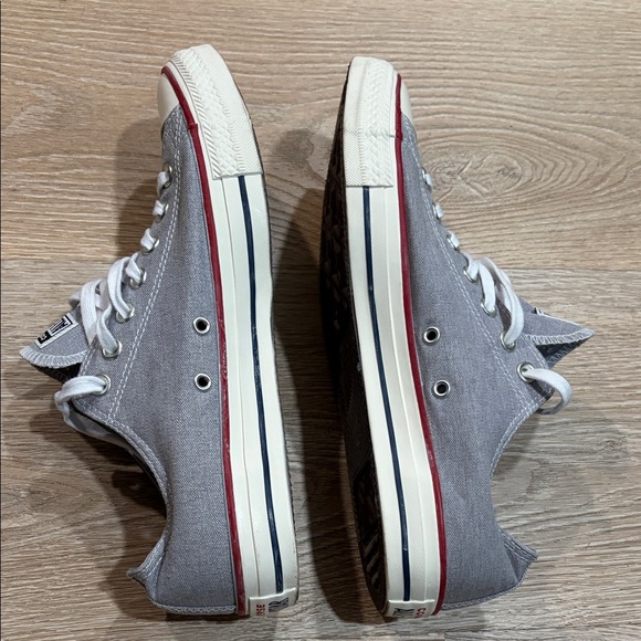 Converse Chuck Taylor’s Wolf Gray and White All Star Sneakers - Picture 5 of 7